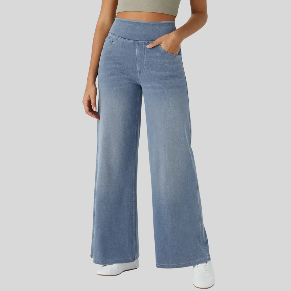 Pantalon élastique taille haute Evie