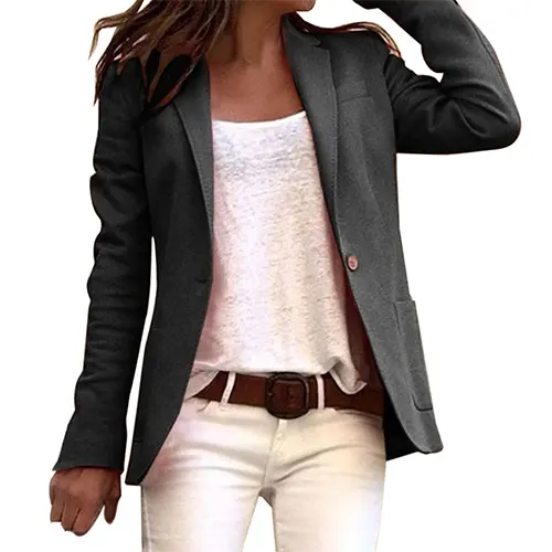 Blazer Décontracté à Manches Longues pour Femmes
