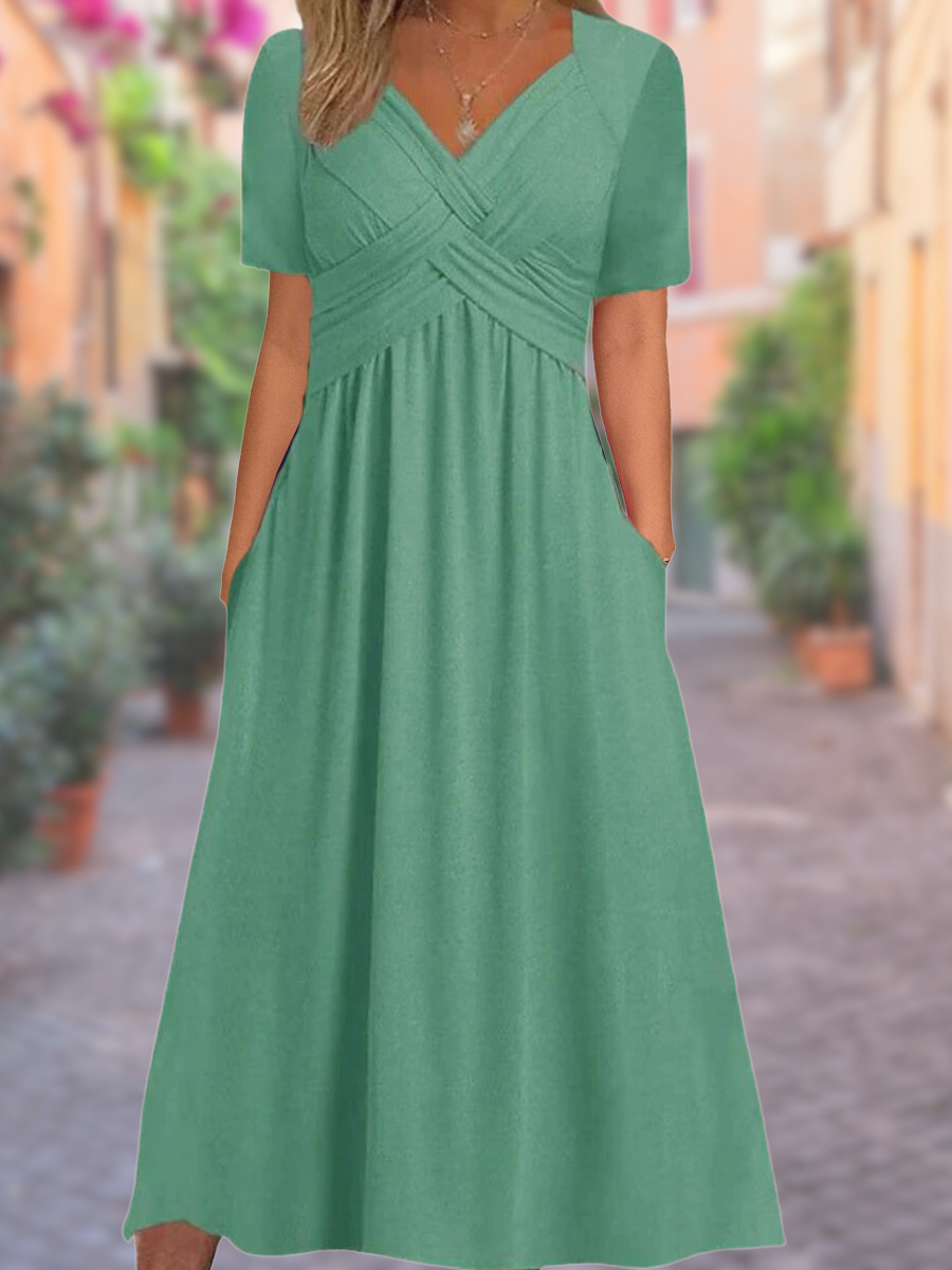 Robe d'été élégante à col en V
