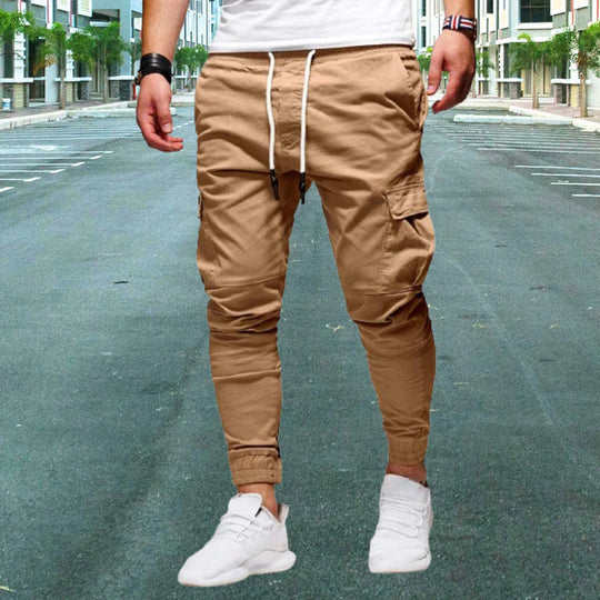 Pantalon cargo décontracté pour homme avec poches à rabat
