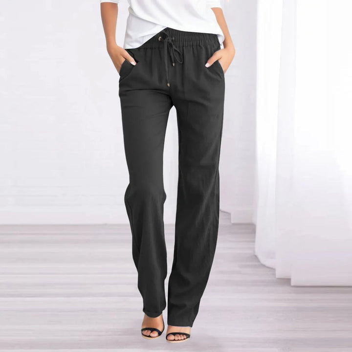 Pantalon aéré en coton et lin pour femme