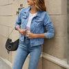 Veste en jean boutonnée classique pour femme