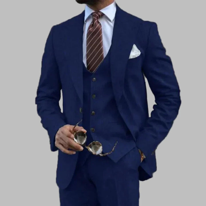 Costume trois pièces léger pour homme avec col rabattu