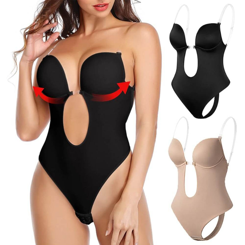 Body Gainant Dos Nu à Profond Décolleté en V