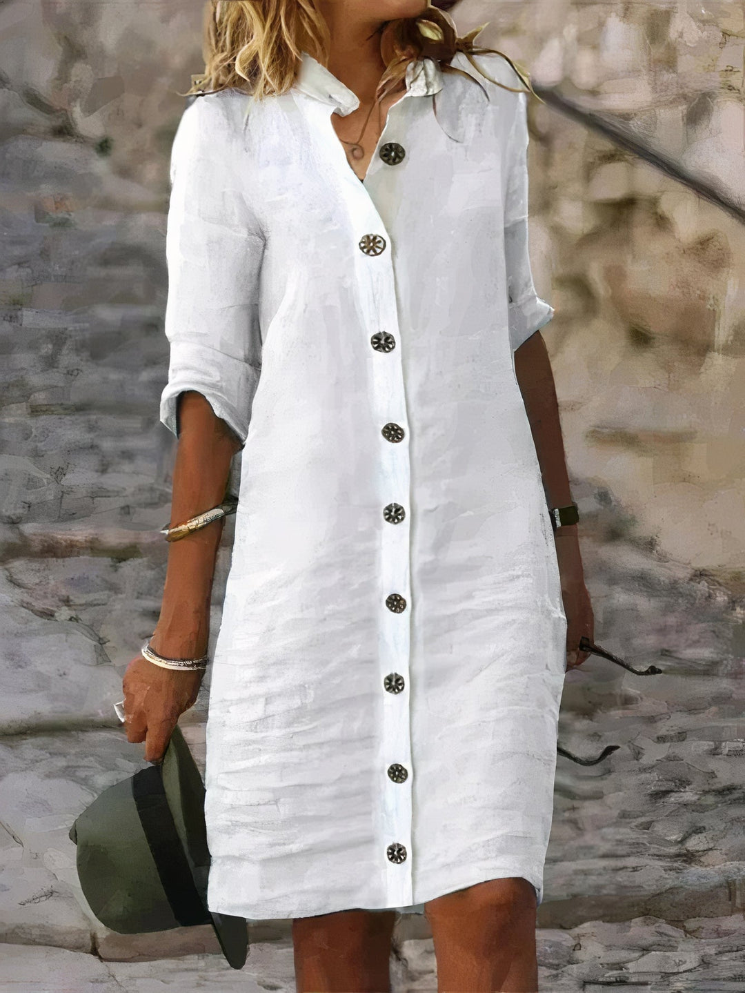 Robe-Chemise d'Été en Lin pour Femme