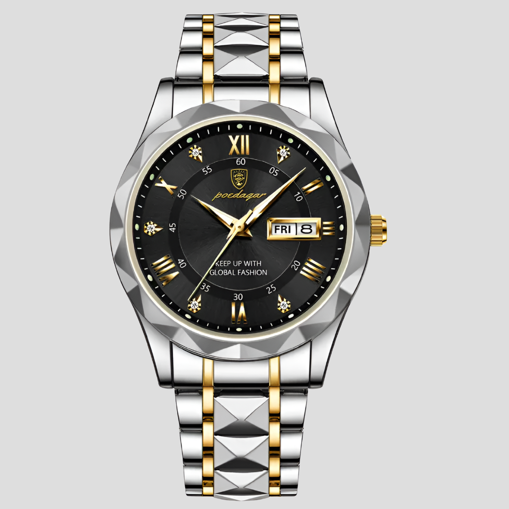 Montre de luxe en acier inoxydable pour homme, idéale au quotidien