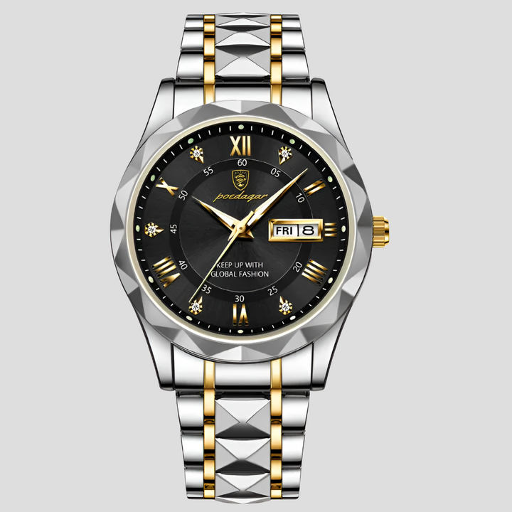 Montre de luxe en acier inoxydable pour homme, idéale au quotidien
