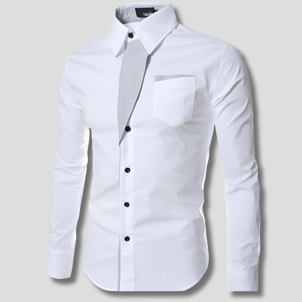 Chemise à manches longues pour homme – Modèle classique en coton