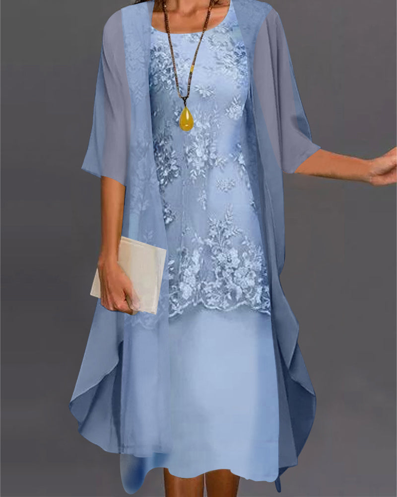 Robe Élégante Deux Pièces en Chiffon