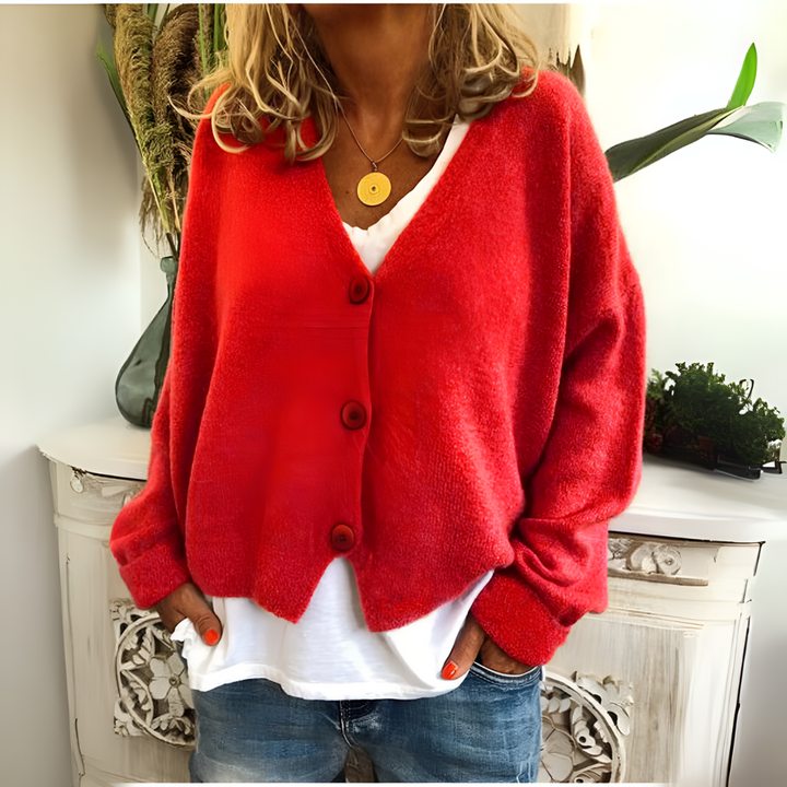 Cardigan en tricot doux coupe décontractée pour femme