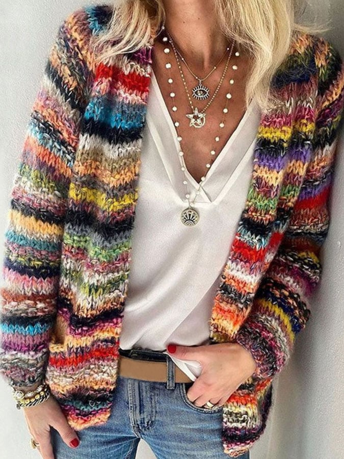 Lisa | Cardigan coloré en tricot pour femmes