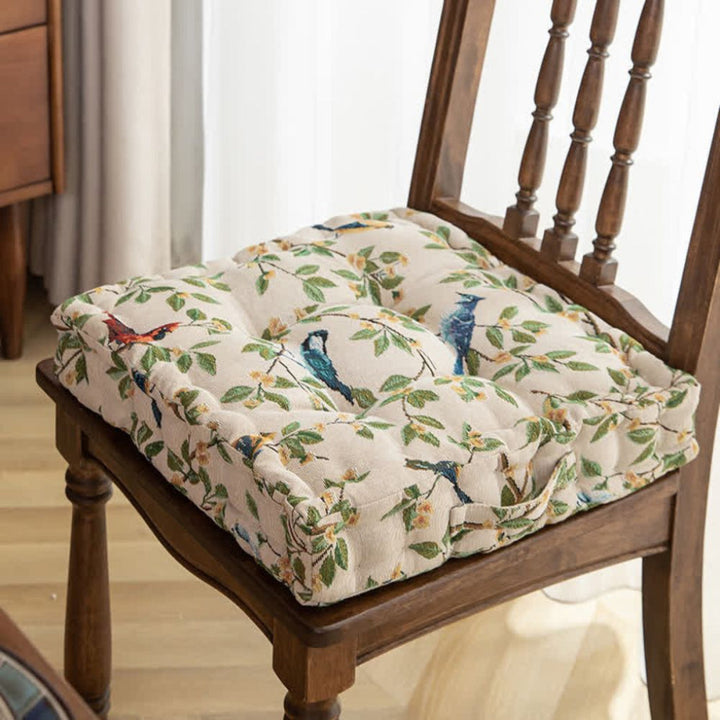 Coussin de siège épais et rembourré avec attaches pour chaises de salle à manger ou de terrasse