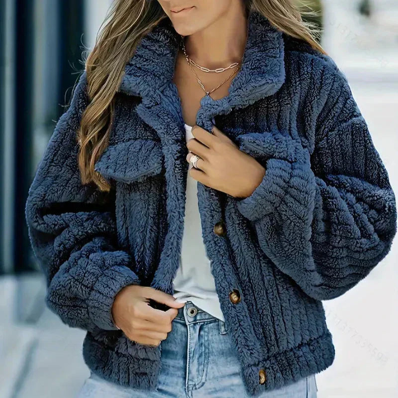 Anaïs | veste élégante et décontractée avec doublure en fourrure de luxe pour femmes