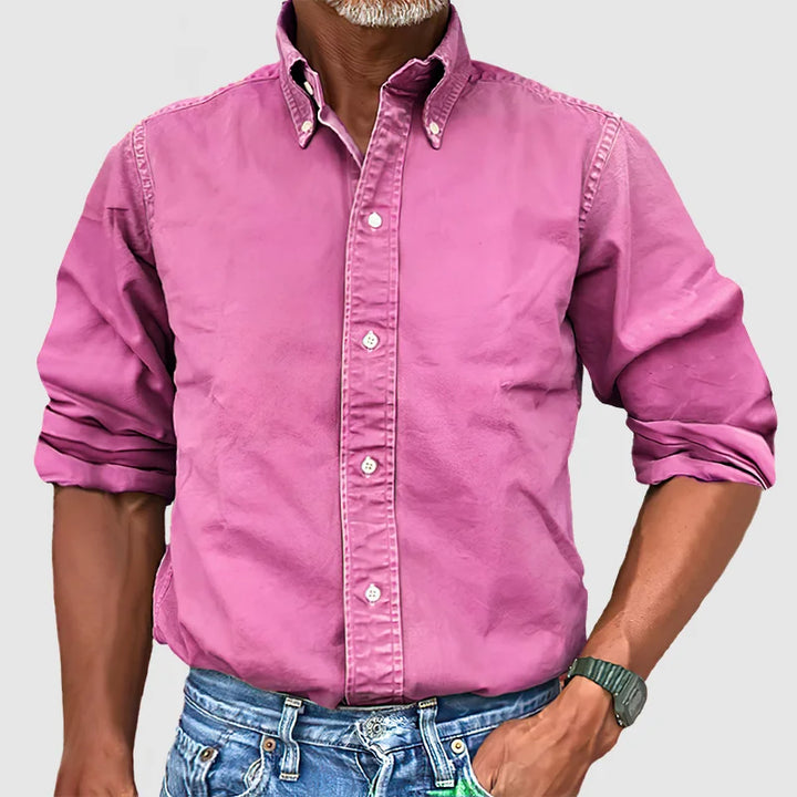 Chemise classique à manches longues pour homme