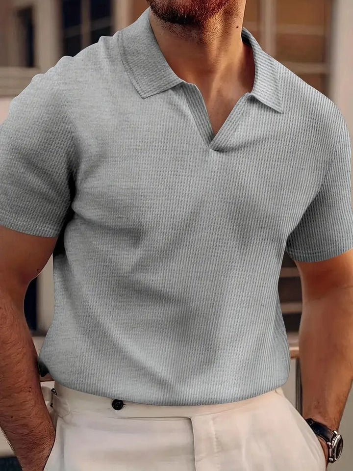 Polo décontracté sans boutons pour homme