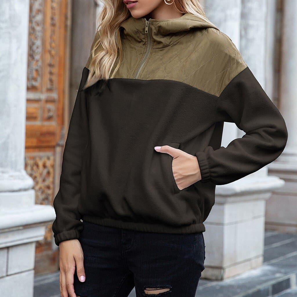 Flo - Sweat à capuche bicolore à la mode