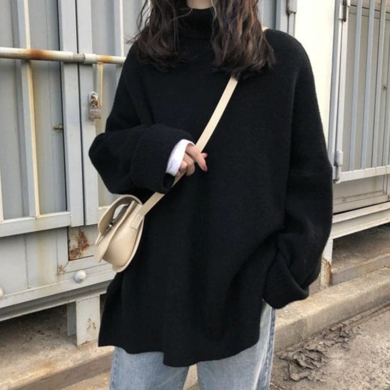 Ciera - Pull oversized à col roulé pour femme