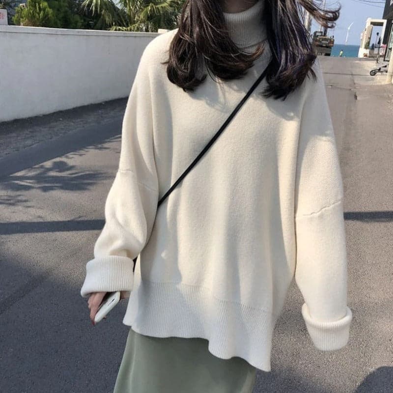 Ciera - Pull oversized à col roulé pour femme
