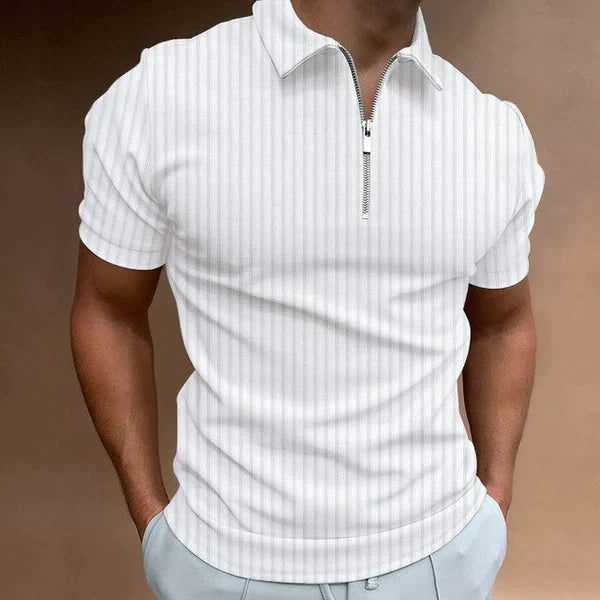 Polo Muscle Fit pour homme avec fermeture éclair