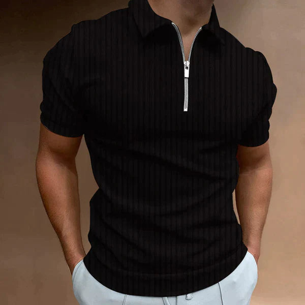 Polo Muscle Fit pour homme avec fermeture éclair