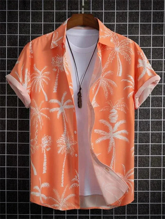 Chemise hawaïenne à imprimé floral 3D