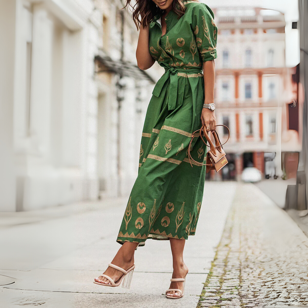 Robe en coton à manches courtes pour femme