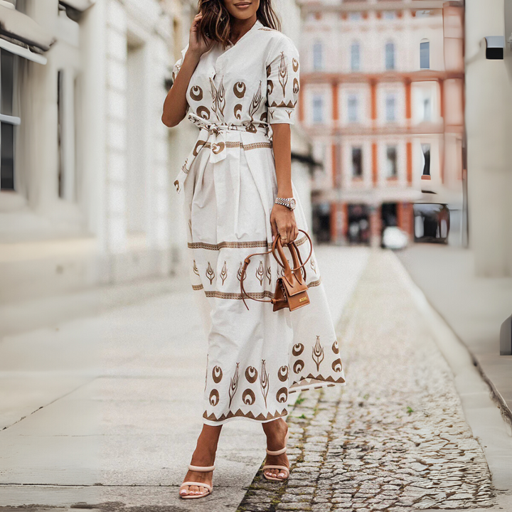 Robe en coton à manches courtes pour femme