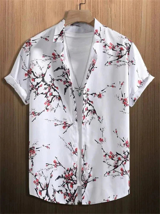Chemise hawaïenne à imprimé floral 3D