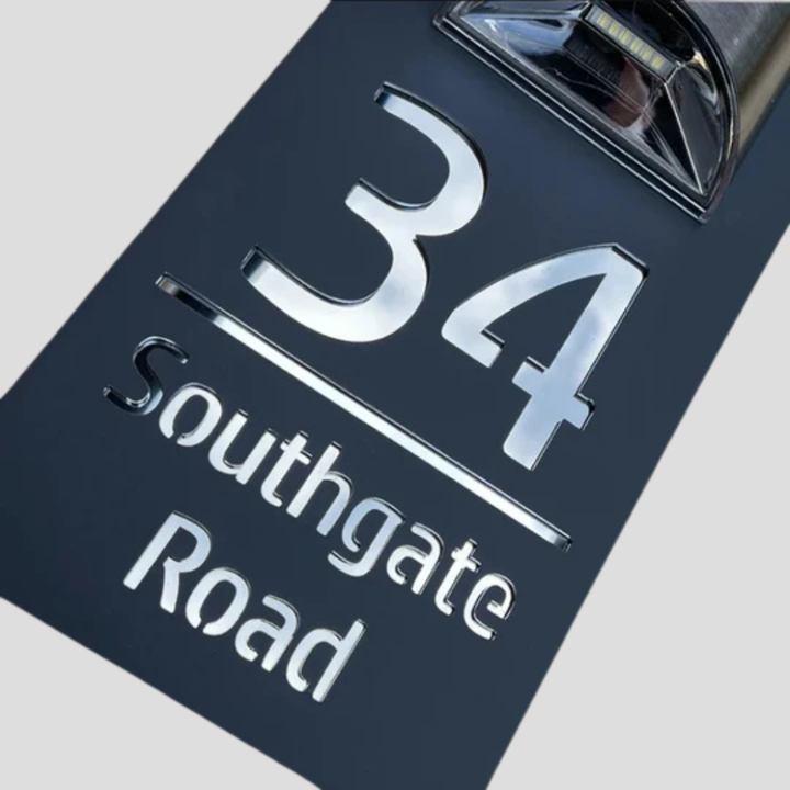 Plaque d'immatriculation de maison solaire