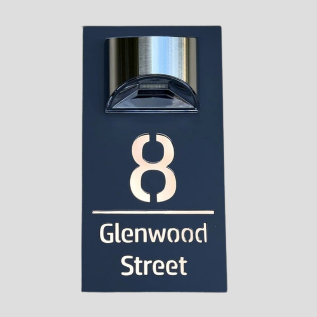 Plaque d'immatriculation de maison solaire