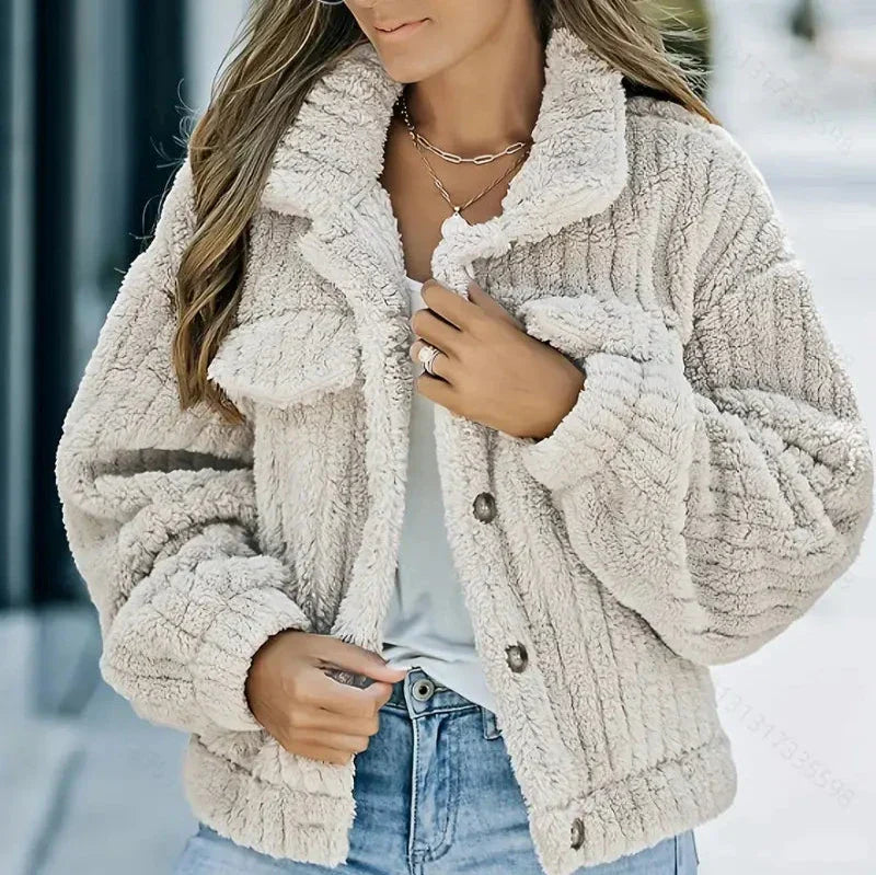 Anaïs | veste élégante et décontractée avec doublure en fourrure de luxe pour femmes