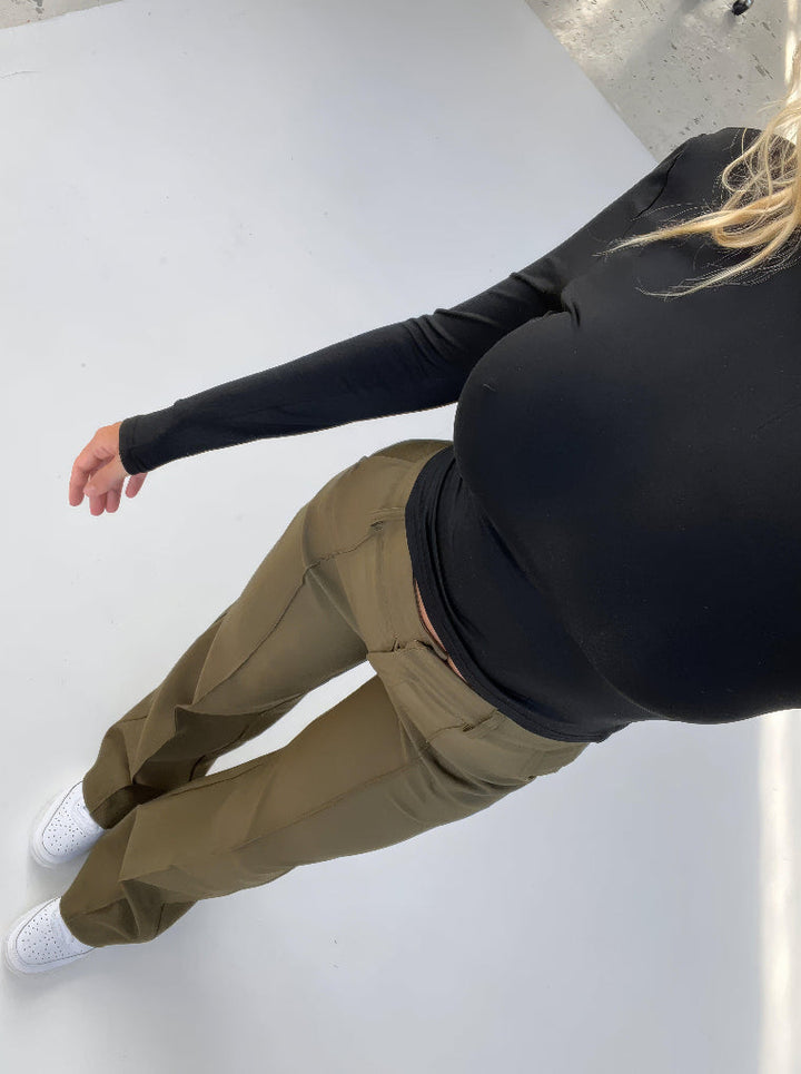 Pantalon large taille haute pour femme