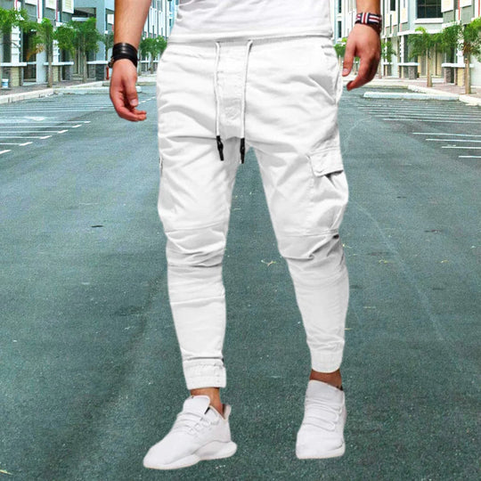 Pantalon cargo décontracté pour homme avec poches à rabat