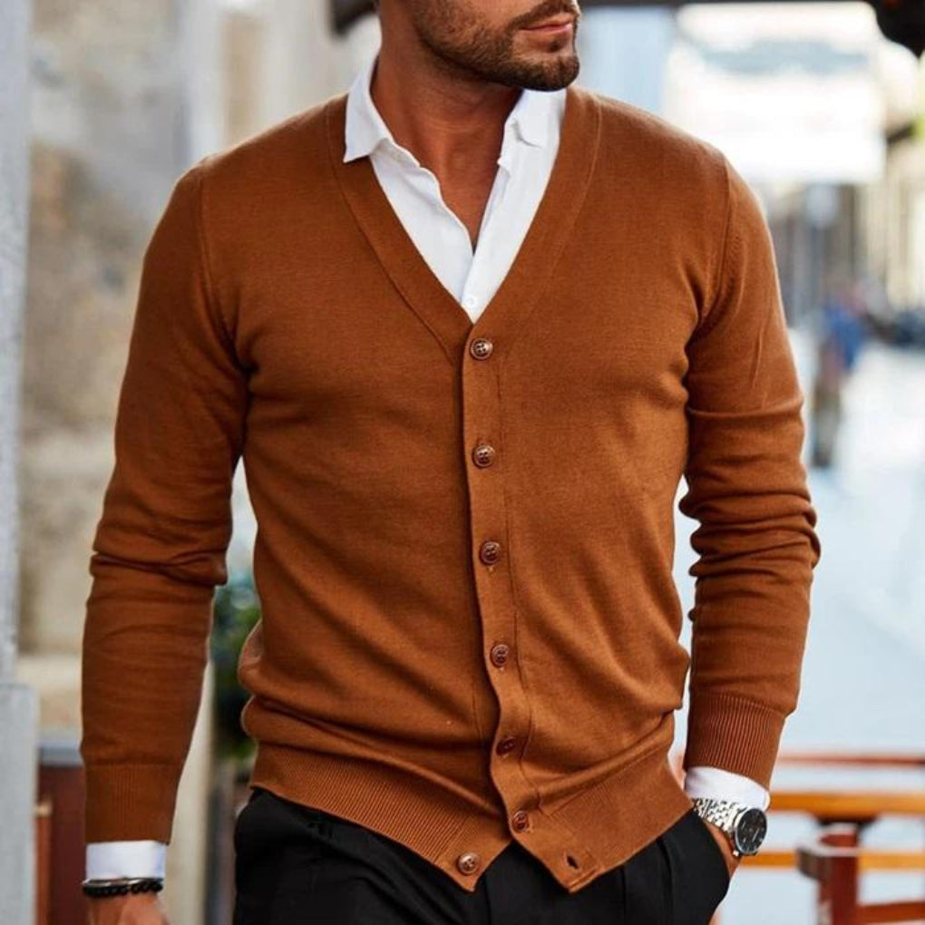 Cardigan en coton pour homme au style décontracté