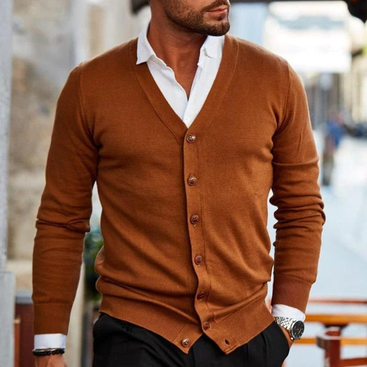 Cardigan en coton pour homme au style décontracté