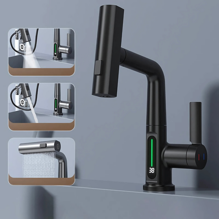 Robinet LED flexible pour cuisine et salle de bain