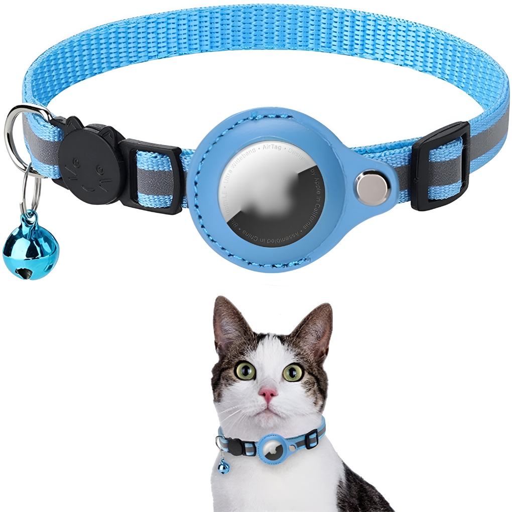 Collier GPS pour chat avec design réfléchissant