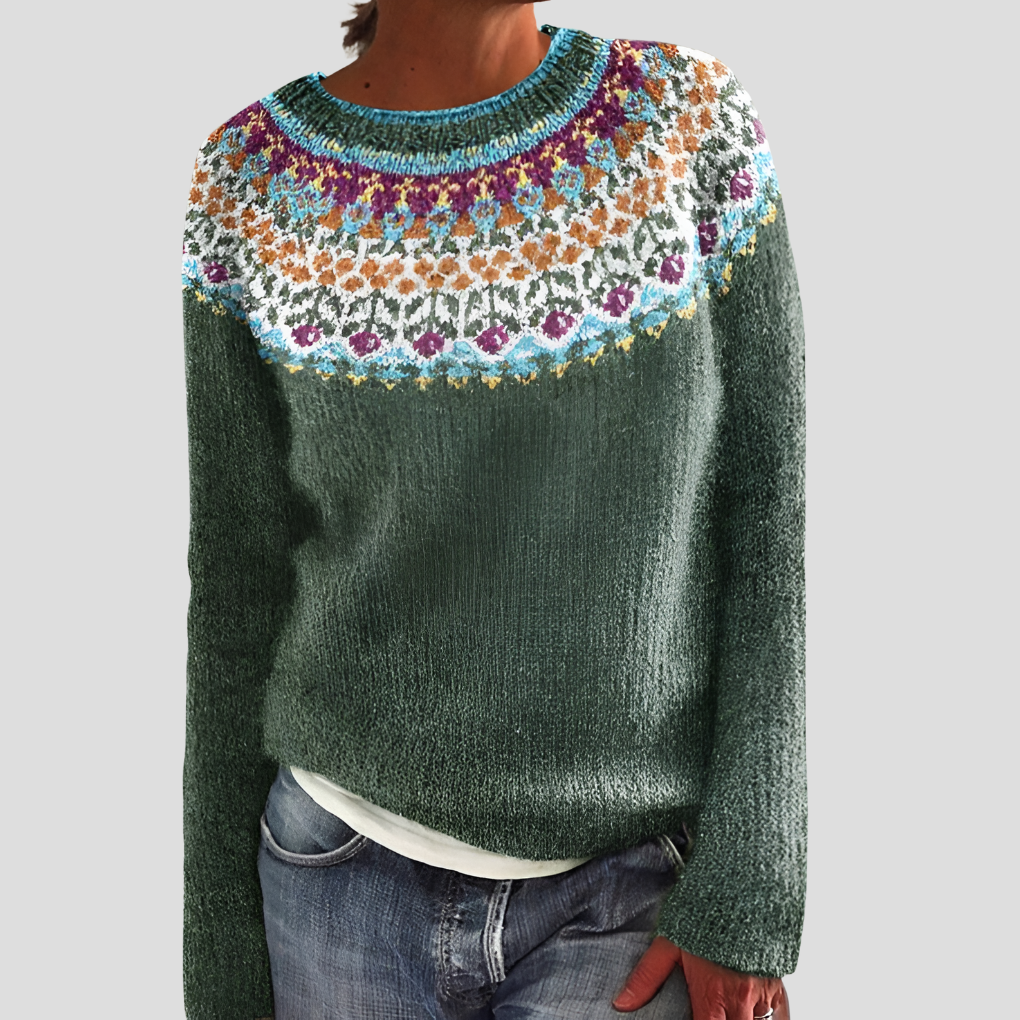 Pull à motif jardin pour femme