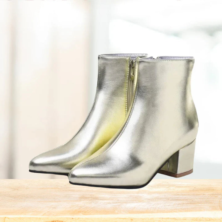 Bottines argentées élégantes pour femmes