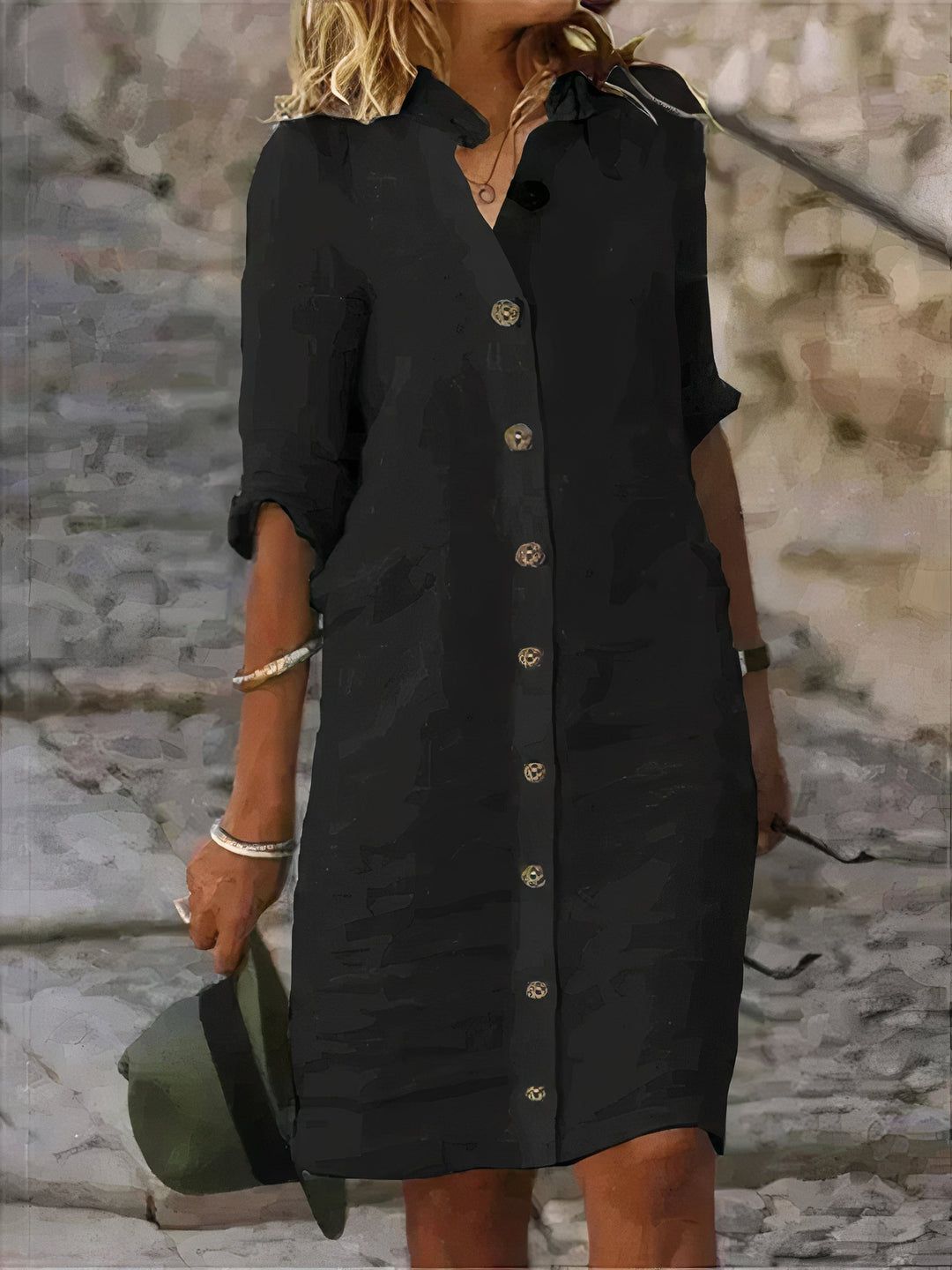 Robe-Chemise d'Été en Lin pour Femme
