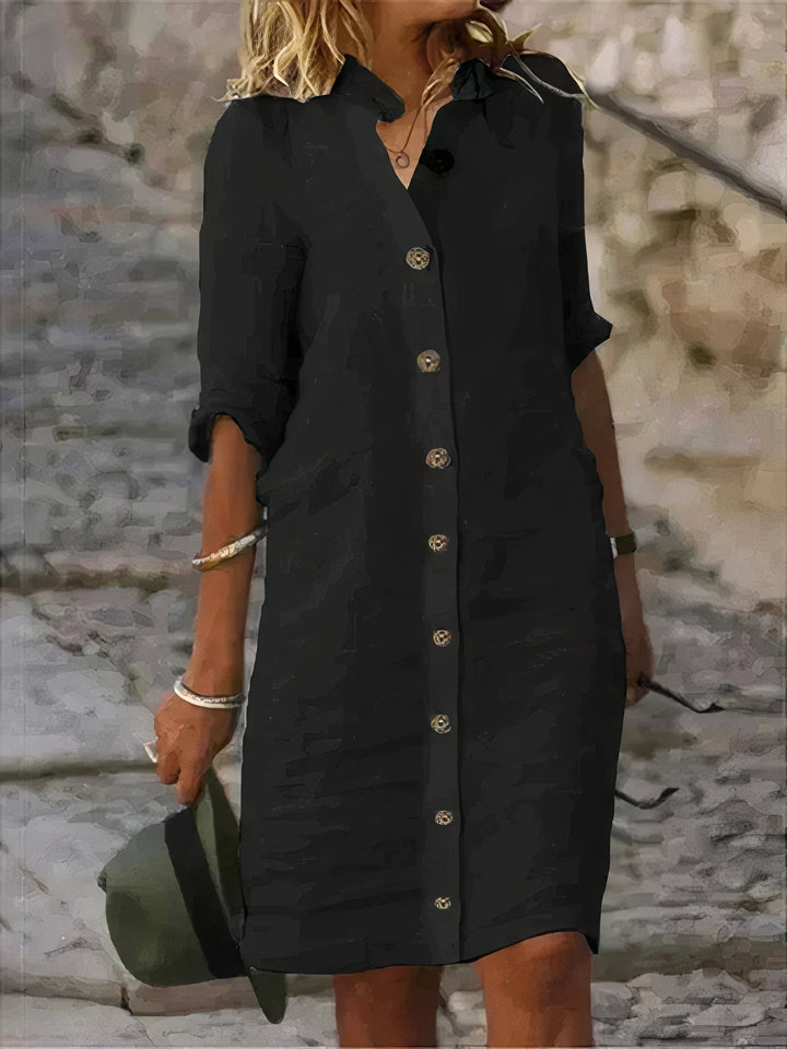 Robe-Chemise d'Été en Lin pour Femme