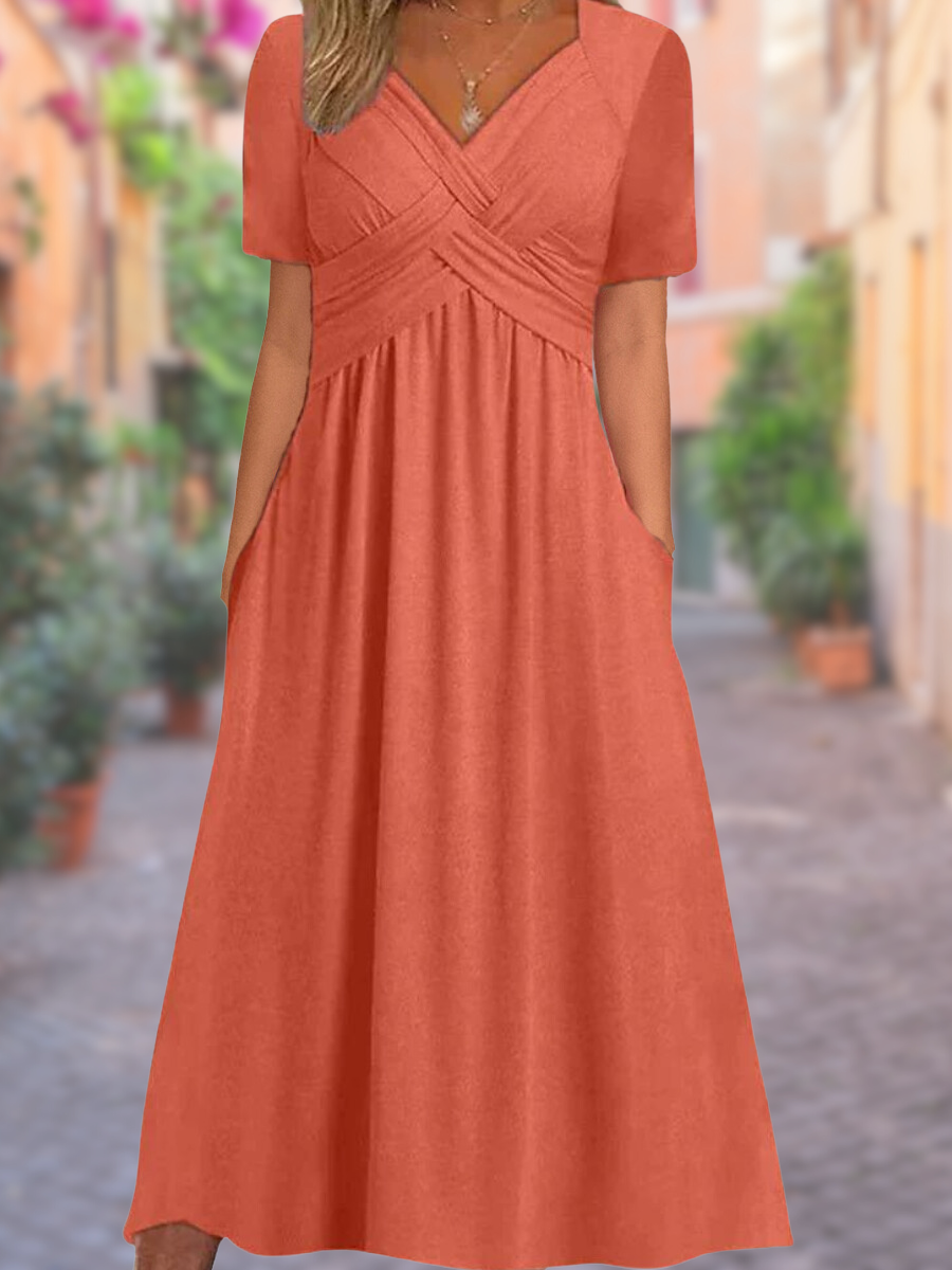 Robe d'été élégante à col en V