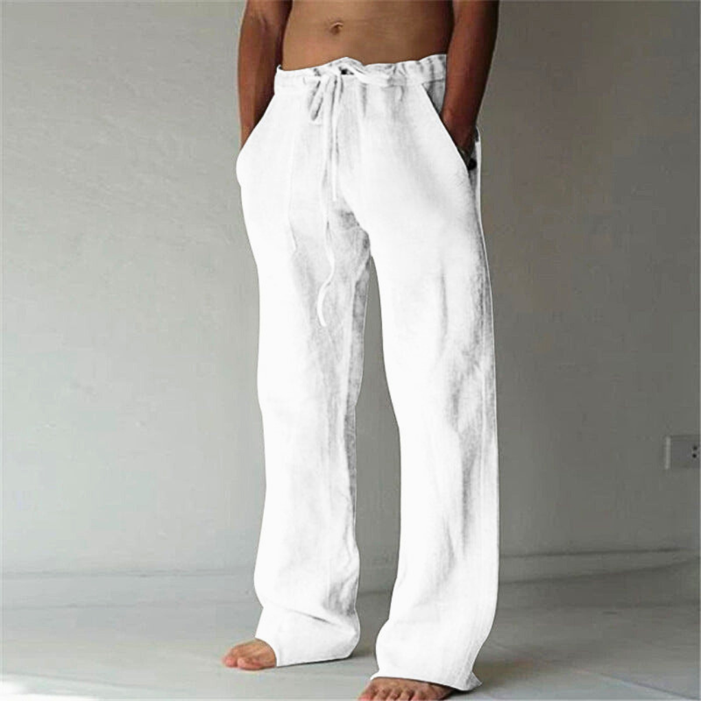 Pantalon décontracté confortable à taille haute avec cordon de serrage
