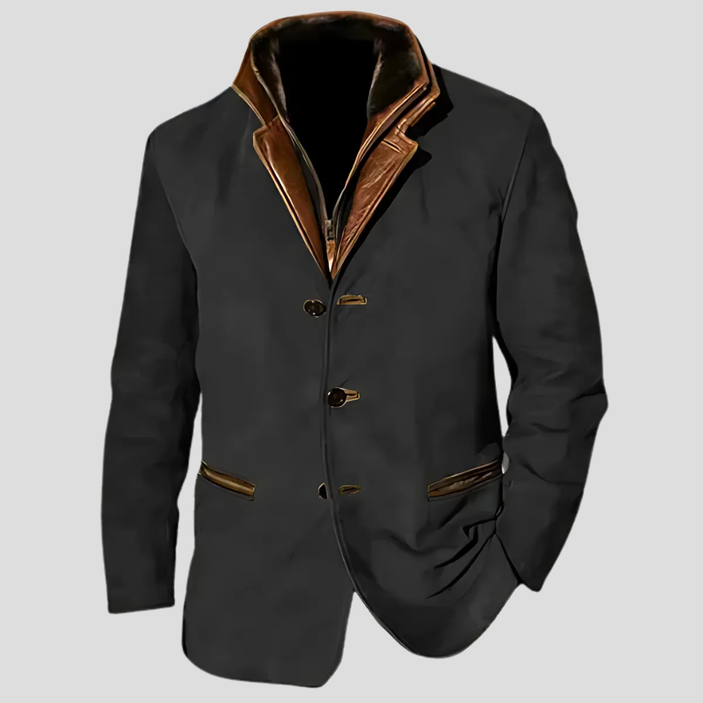 Veste rétro à col contrasté pour homme
