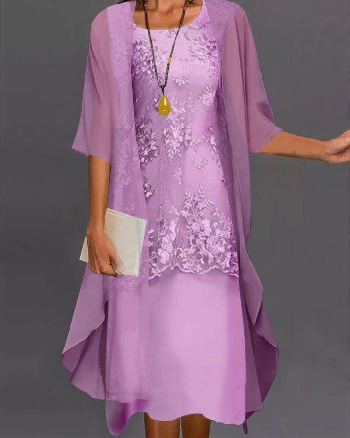 Robe Élégante Deux Pièces en Chiffon