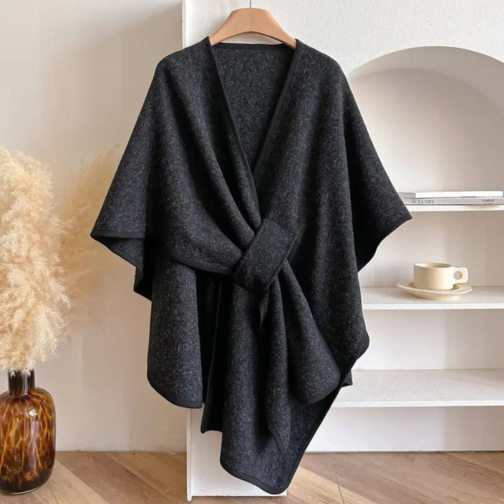 Manteau châle coupe-vent luxueux pour femme