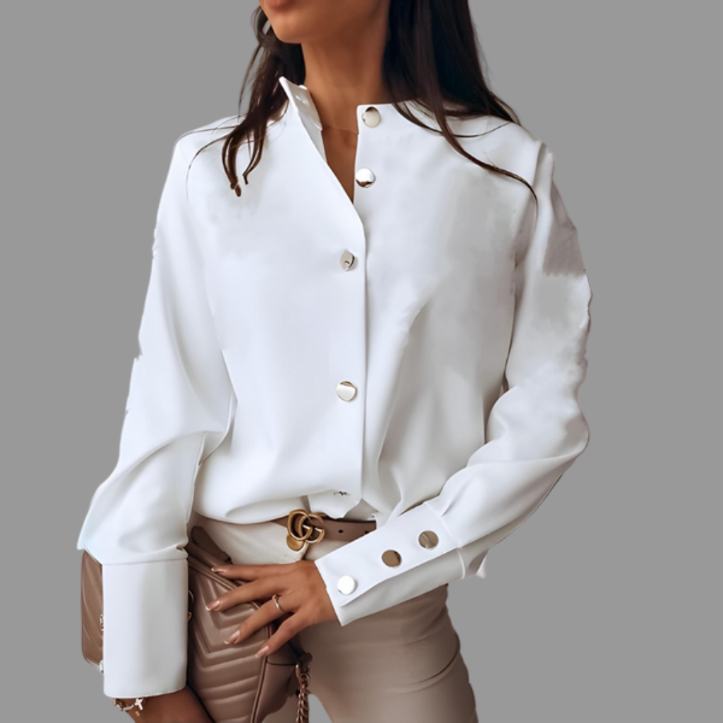 Chemise boutonnée bouffante pour femme