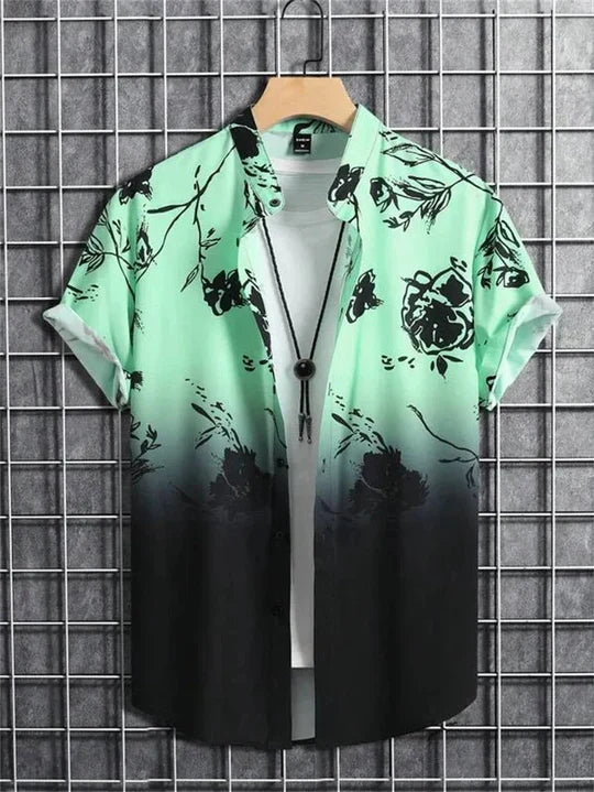 Chemise hawaïenne à imprimé floral 3D