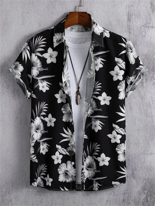 Chemise hawaïenne à imprimé floral 3D