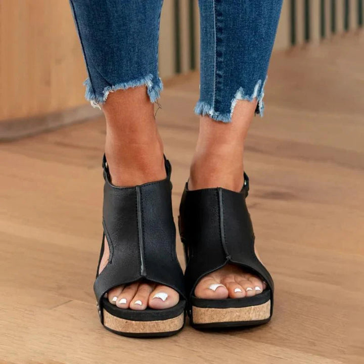 Valery - Sandales orthopédiques en cuir pour femmes avec soutien supplémentaire